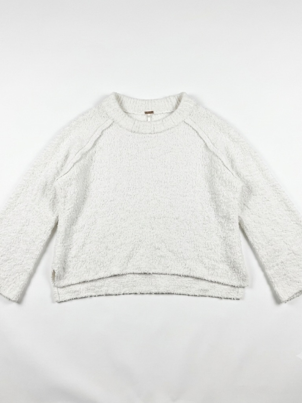Free People Cozy White Turtleneck-Style Plush Sweater preppy cozy sweatshirt